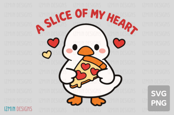 Download Cute Goose Pizza Love Valentine Design - Cute Collection