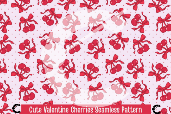 Download Cute Valentine Cherries Seamless Pattern - Cute Collection