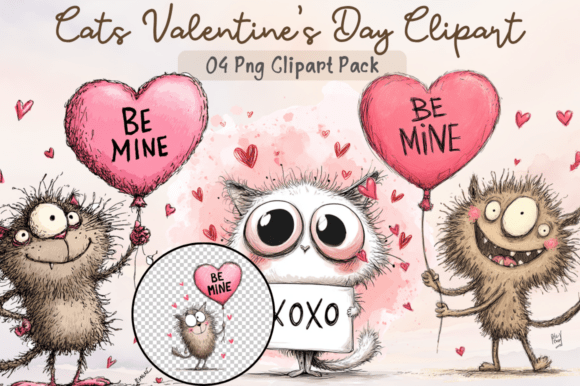 Download Cats Valentine's Day Clipart PNG, Cute - Cute Collection