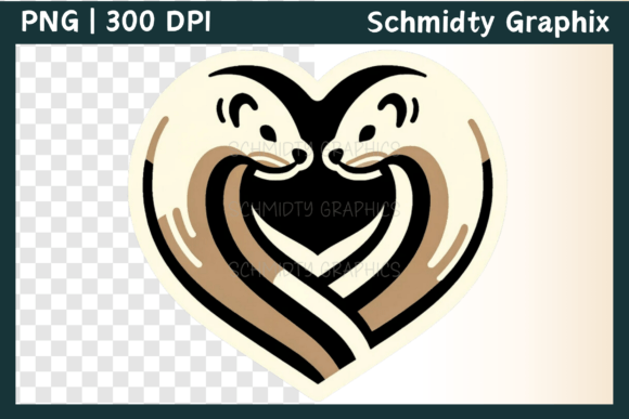 Download Cute Ferret Love Heart Sublimation PNG - Cute Collection