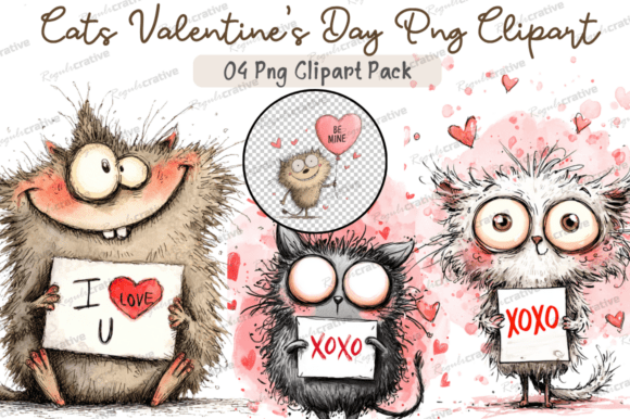 Download Cats Valentine's Day Clipart PNG, Cute - Cute Collection