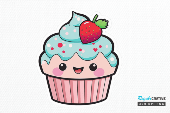 Download Cute Kawaii Cupcakes Valentine Stickers - Cute Collection