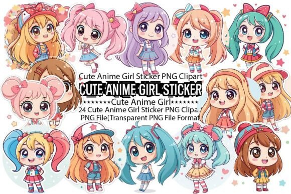 Download Cute Anime Girl Sticker Sublimation - Cute Collection