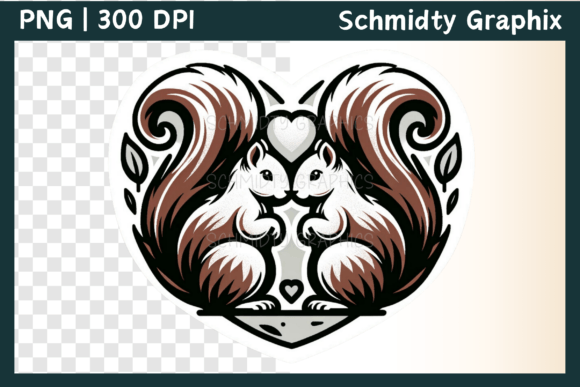 Download Cute Squirrel Love Heart Sublimation Png - Cute Collection