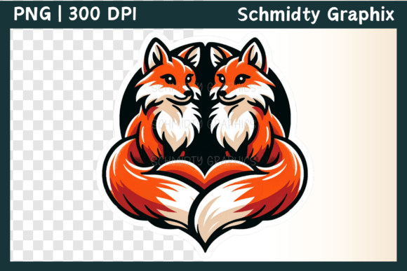 Download Cute Red Fox Love Heart Sublimation PNG - Cute Collection