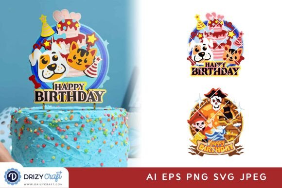 Download Cute Animal and Pirate Cake Topper 3D - Cute Collection