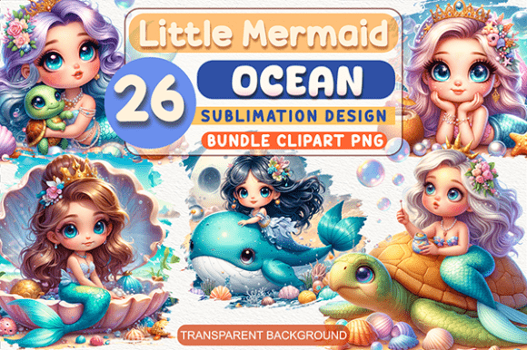 Download Cute Mermaid Clipart Bundle Sublimation - Cute Collection