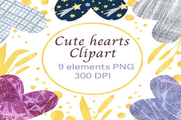 Download Cute Hearts Watercolor ClipArt - Cute Collection