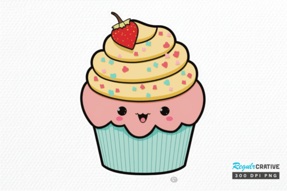 Download Cute Kawaii Cupcakes Valentine Stickers - Cute Collection
