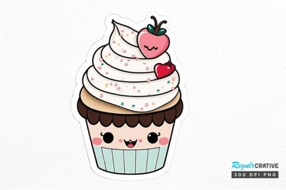 Download Cute Kawaii Cupcakes Valentine Stickers - Cute Collection
