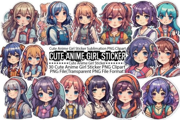 Download Cute Anime Girl Sticker Sublimation - Cute Collection