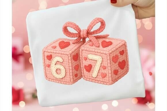 Download 67 Valentine Numbers Crochet Yarn PNG - 67 valentine Collection