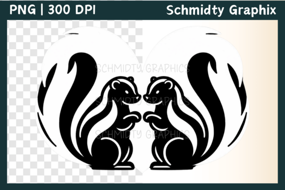Download Cute Skunks Love Heart Sublimation Png - Cute Collection
