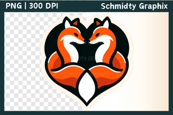 Download Cute Fox Love Heart Sublimation PNG - Cute Collection
