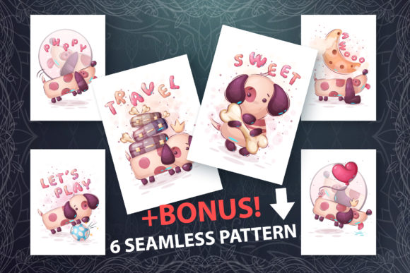 Download Set Cute Dog - for Print T-shirt - Cute Collection